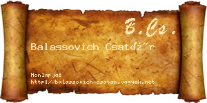 Balassovich Csatár névjegykártya